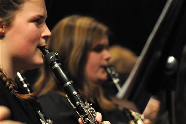 Students performing at the 2023-2024 All County Band Concert